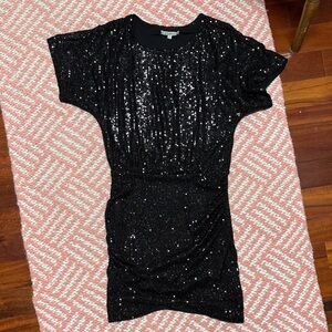 Z Supply Black Sequin Mini Dress
